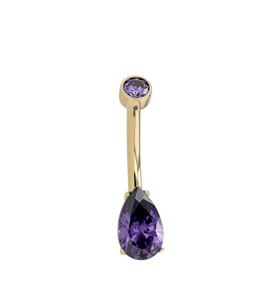 Anatometal Pear Navel : 18k + CZ